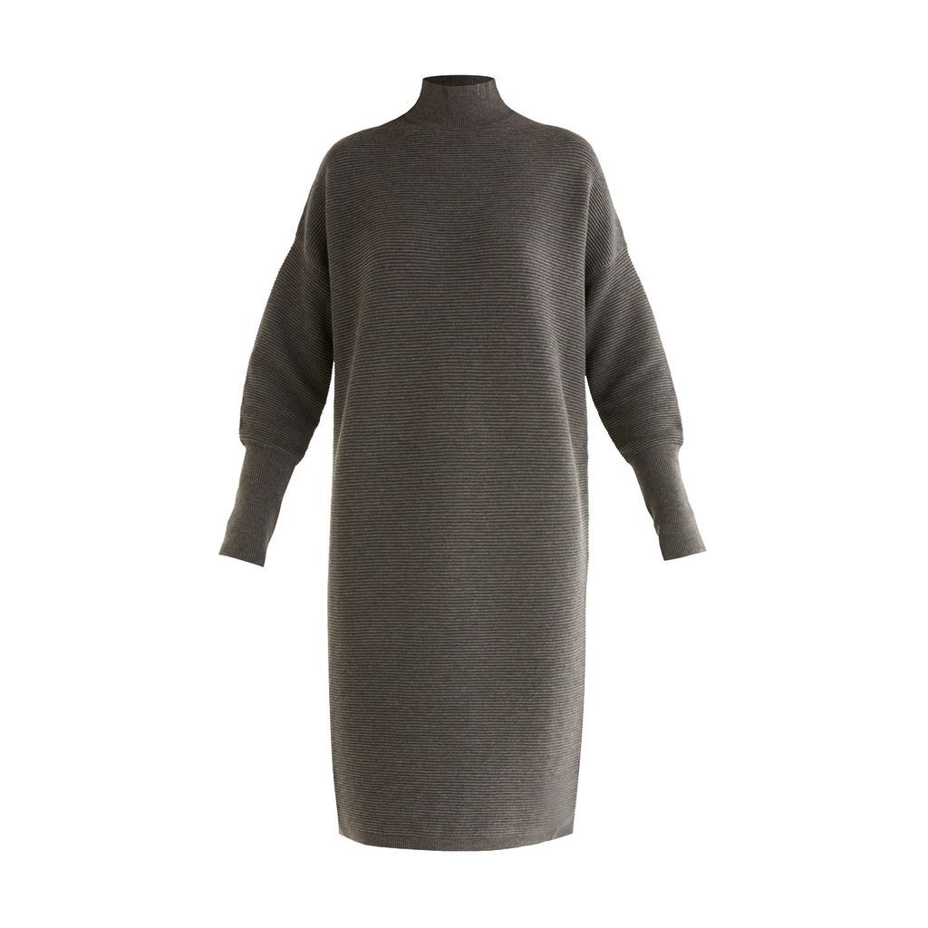 PAISIE - Paisie Polo Ribbed Dress In Charcoal