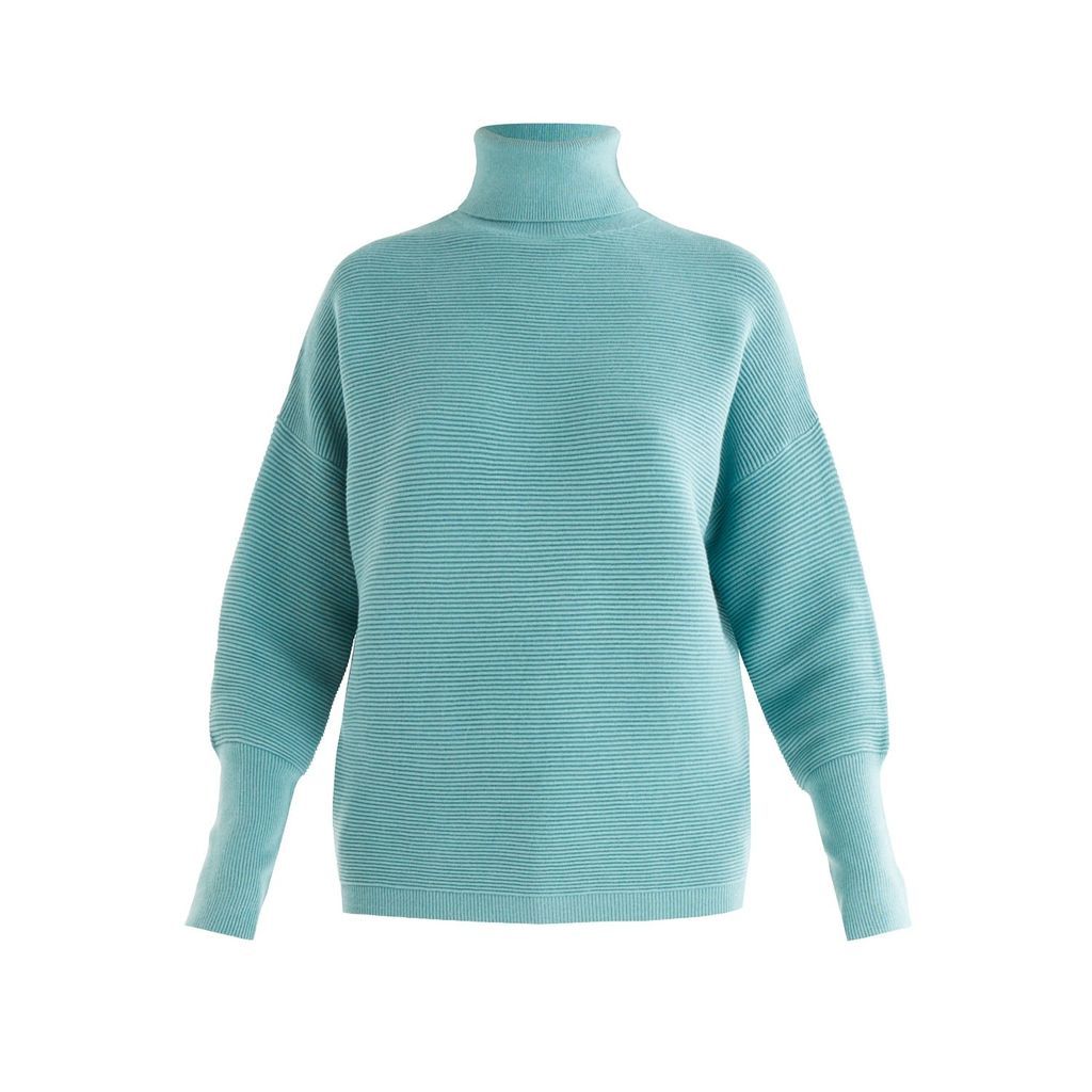 PAISIE - Paisie Roll Neck Ribbed Jumper In Teal