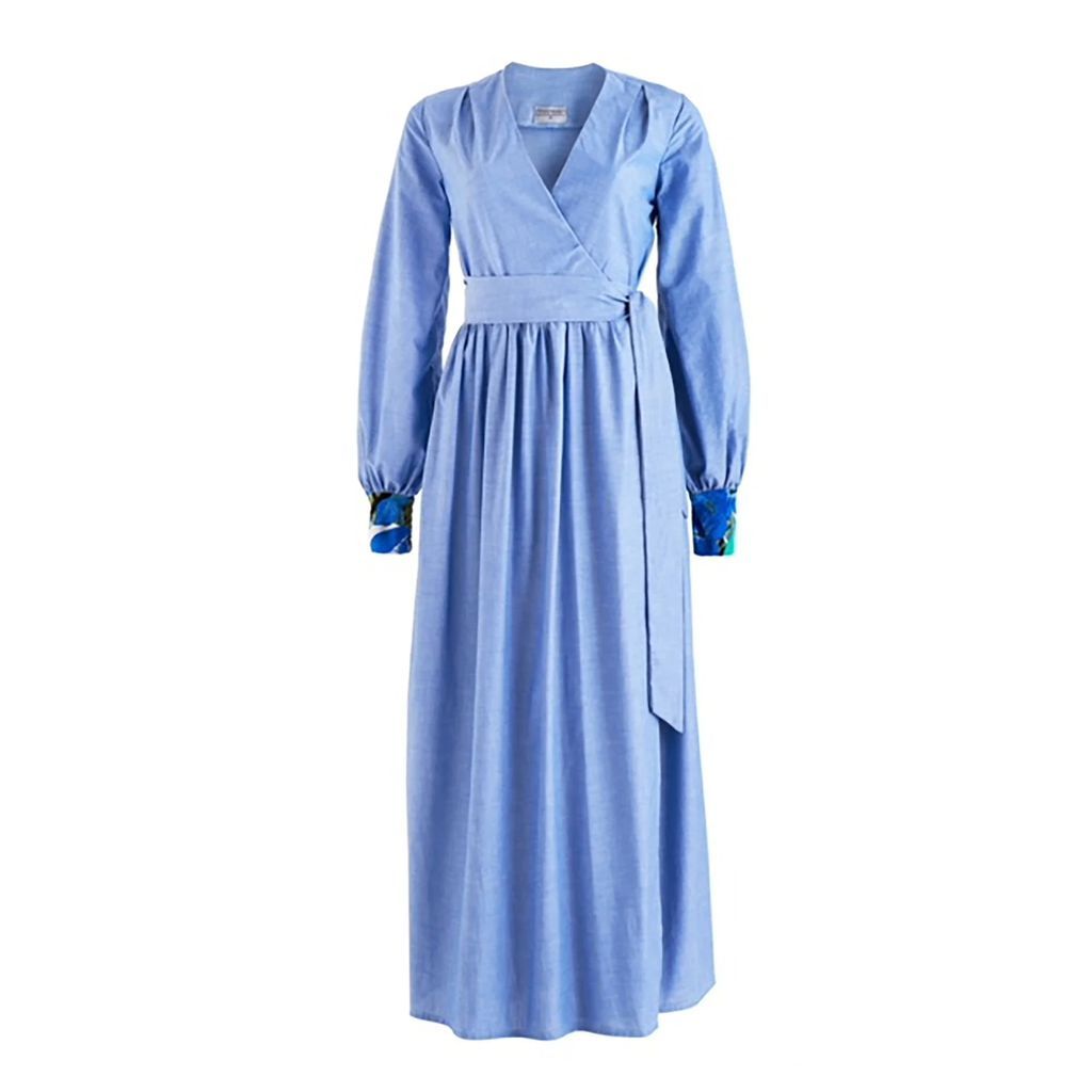 COCOOVE - Lilody Maxi Wrap Dress In Cotton Chambray