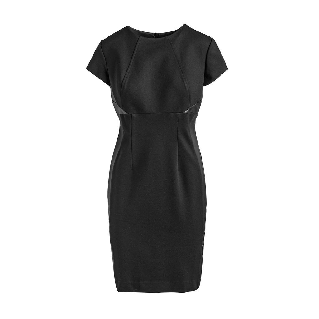 Conquista - Short Sleeve Black Dress In Crepe Fabric