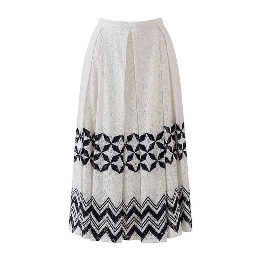 ADA KAMARA - Star Skirt In White Black
