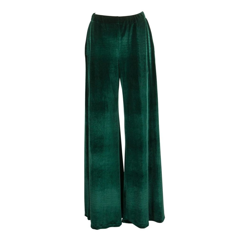Jennafer Grace - Emerald Velvet Palazzo Pant With Pockets