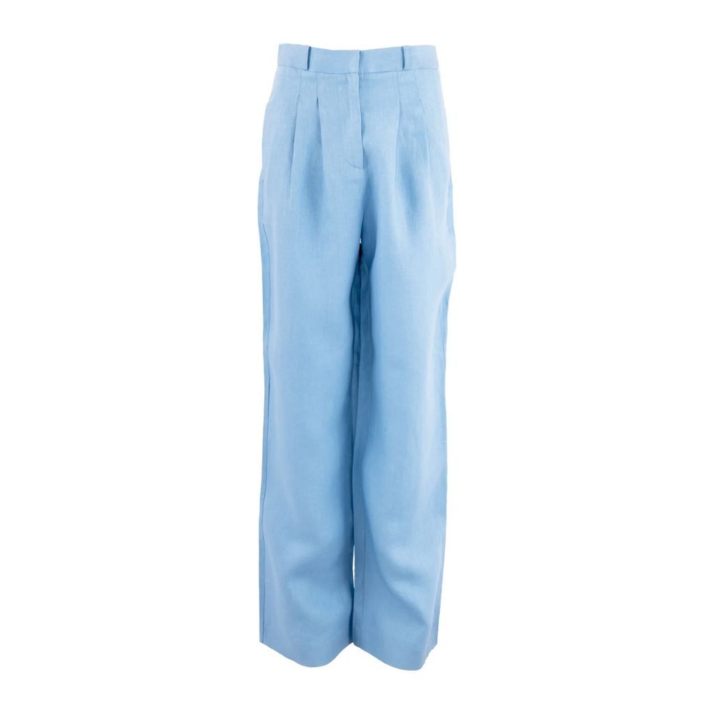 1 People - French Riviera Linen Wide Leg Pants In Sommerhus Blue