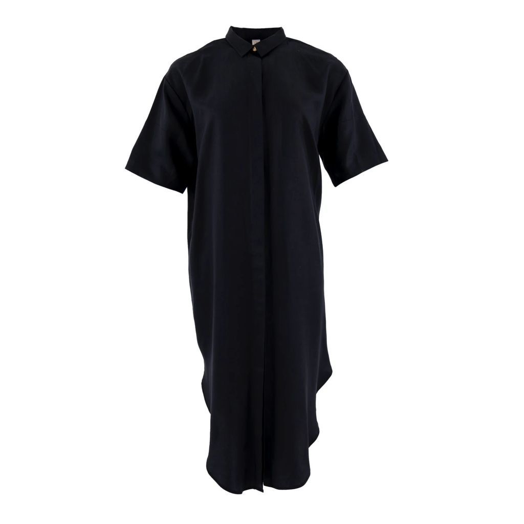 1 People - Seville Tencel Oversized Midi Dress In Licorice Black