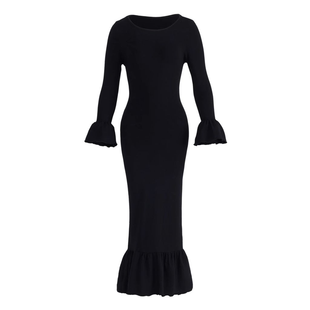 Brunna. Co - Marjorie Bamboo Ruffle Dress In Black