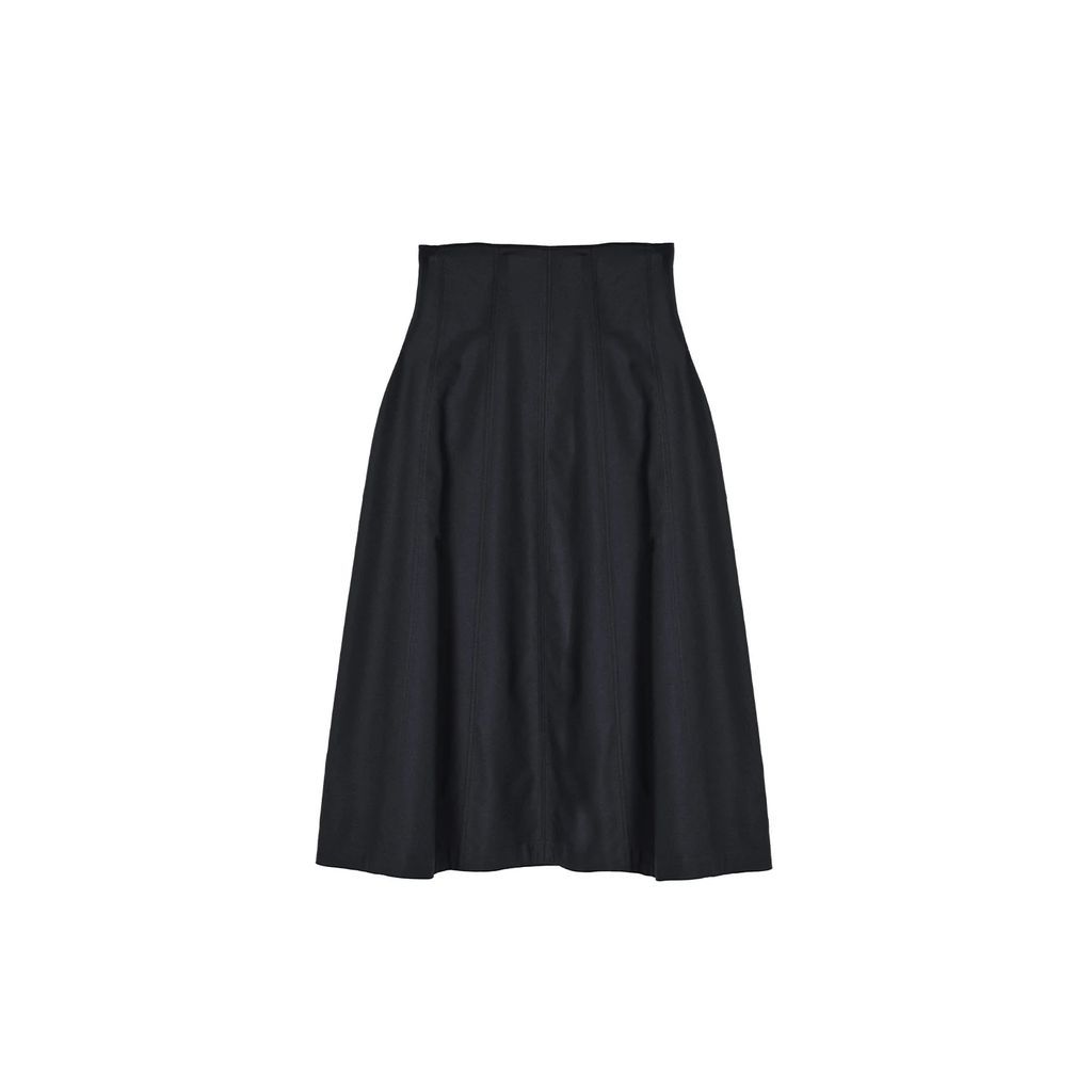 A LINE - Flared Skirt With Panel Detailing - Black