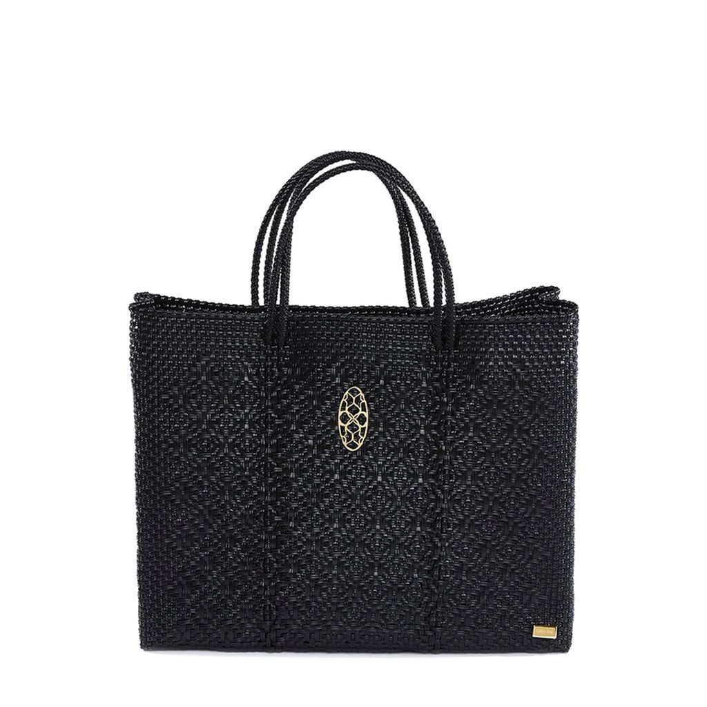 Lolas Bag - Black Book Tote With Clutch