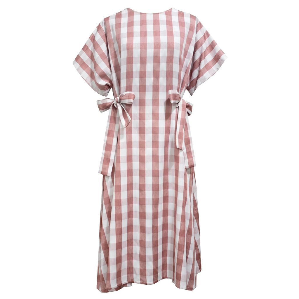 keegan - Convertible Tie Dress In Pink And White Gingham