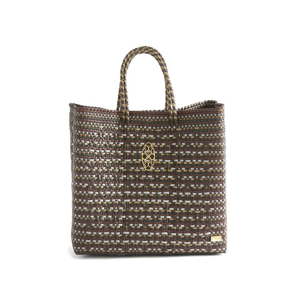 Lolas Bag - Medium Taupe Gold Tote Bag