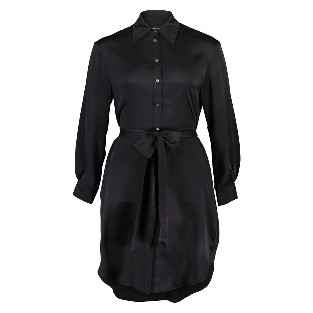 Märta Larsson - Carte Blanche 100% Sandwashed Silk Black Shirt Dress