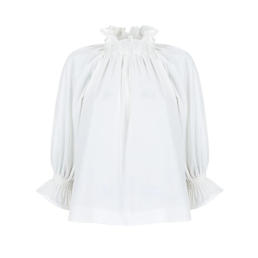 Monica Nera - Franka White Long Sleeve Cotton Shirt