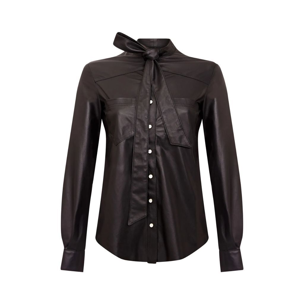 SKIIM Paris - Joey Leather Tie Shirt - Black
