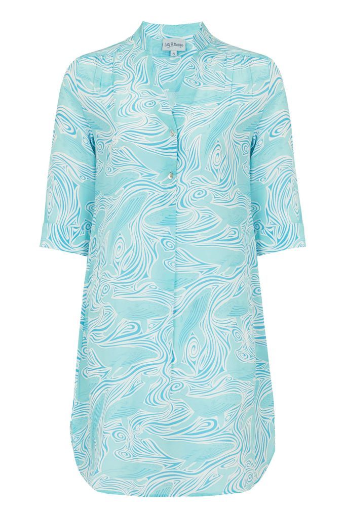 Pink House Mustique - Silk Decima Dress - Whale Turquoise
