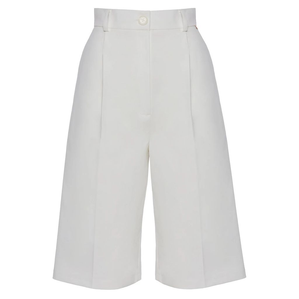 Nissa - Cotton bermuda shorts white