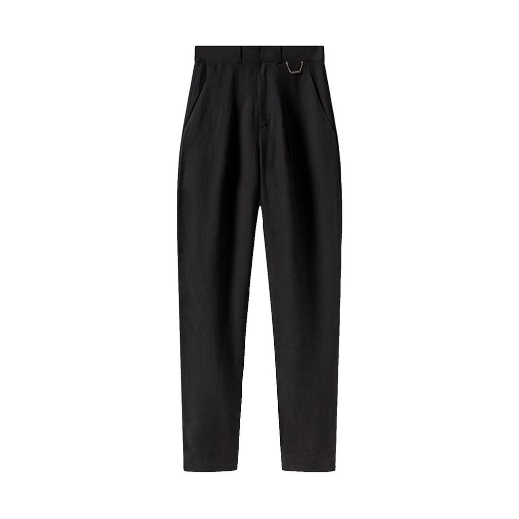 Silk Laundry - Silk-Linen Trouser - Black