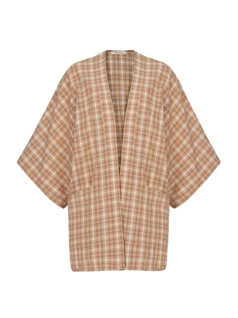 NOCTURNE - Dropped Shoulder Plaid Kimono