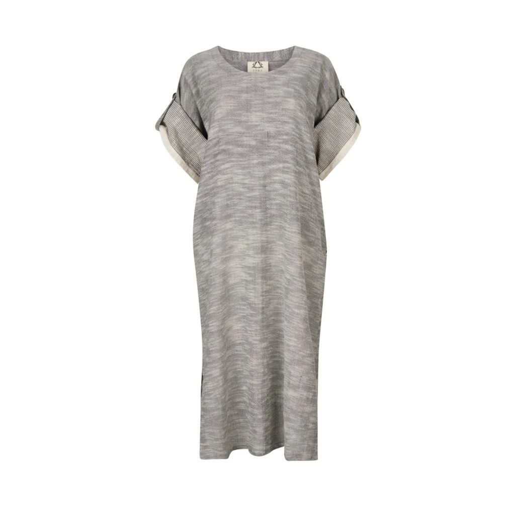 Luks Linen - Shantung Cotton Maxi Lounge Dress - Grey