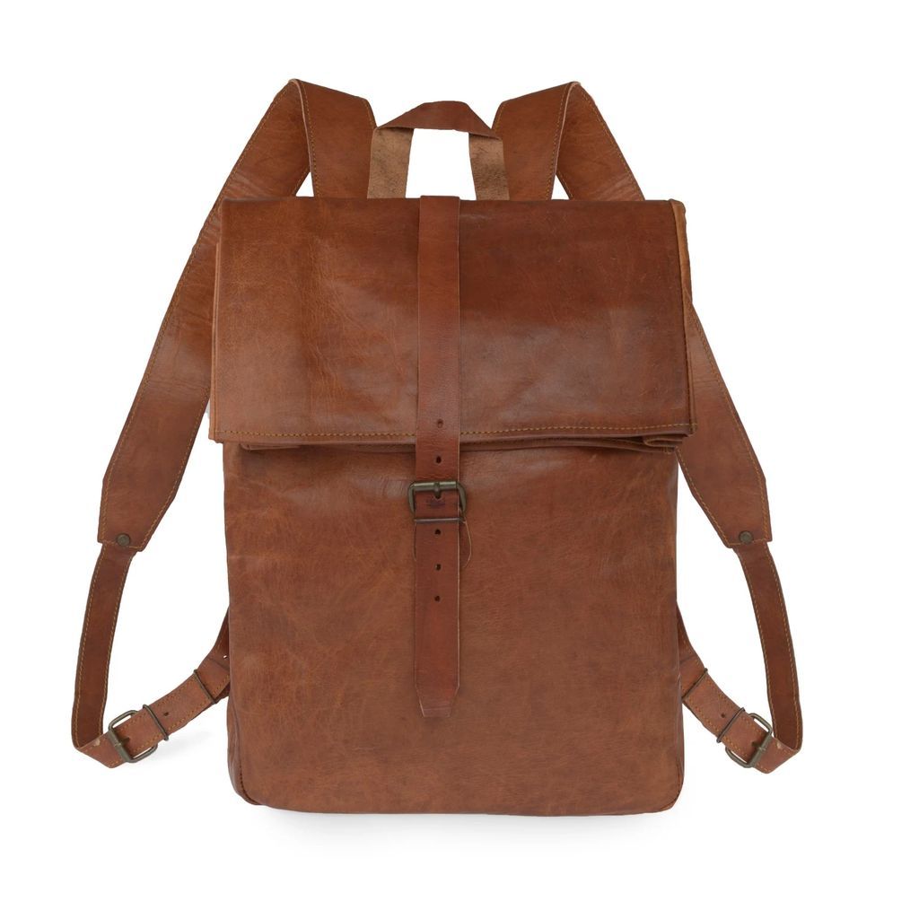 VIDA VIDA - Vida Vintage Leather Roll Top Backpack