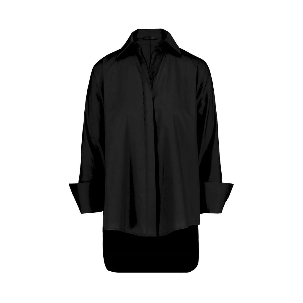 VOID OF COLOR - Black Cotton Oversized Dolman Shirt