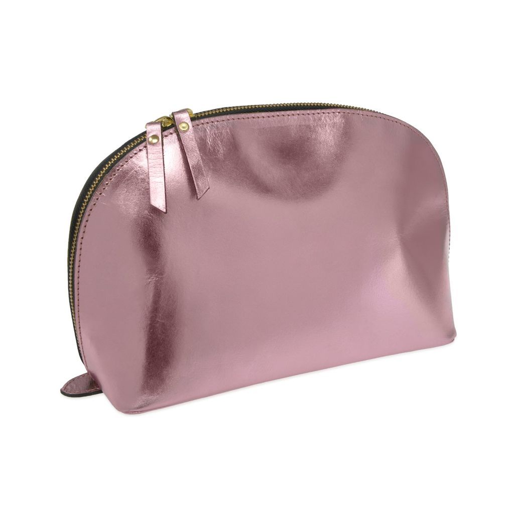 VIDA VIDA - Lunar Metallic Pink Leather Wash Bag
