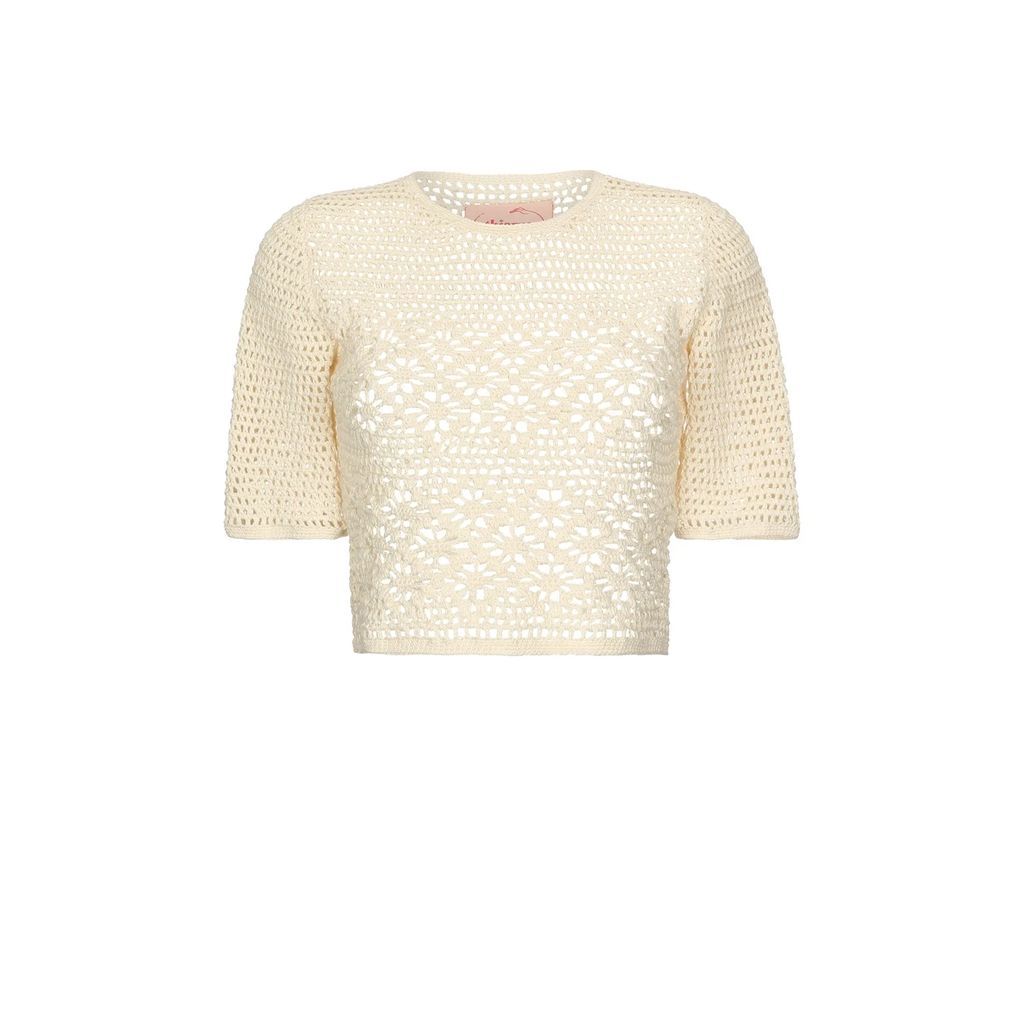Thierra Nuestra - Pirqa Ivory Hand-Knitted Top