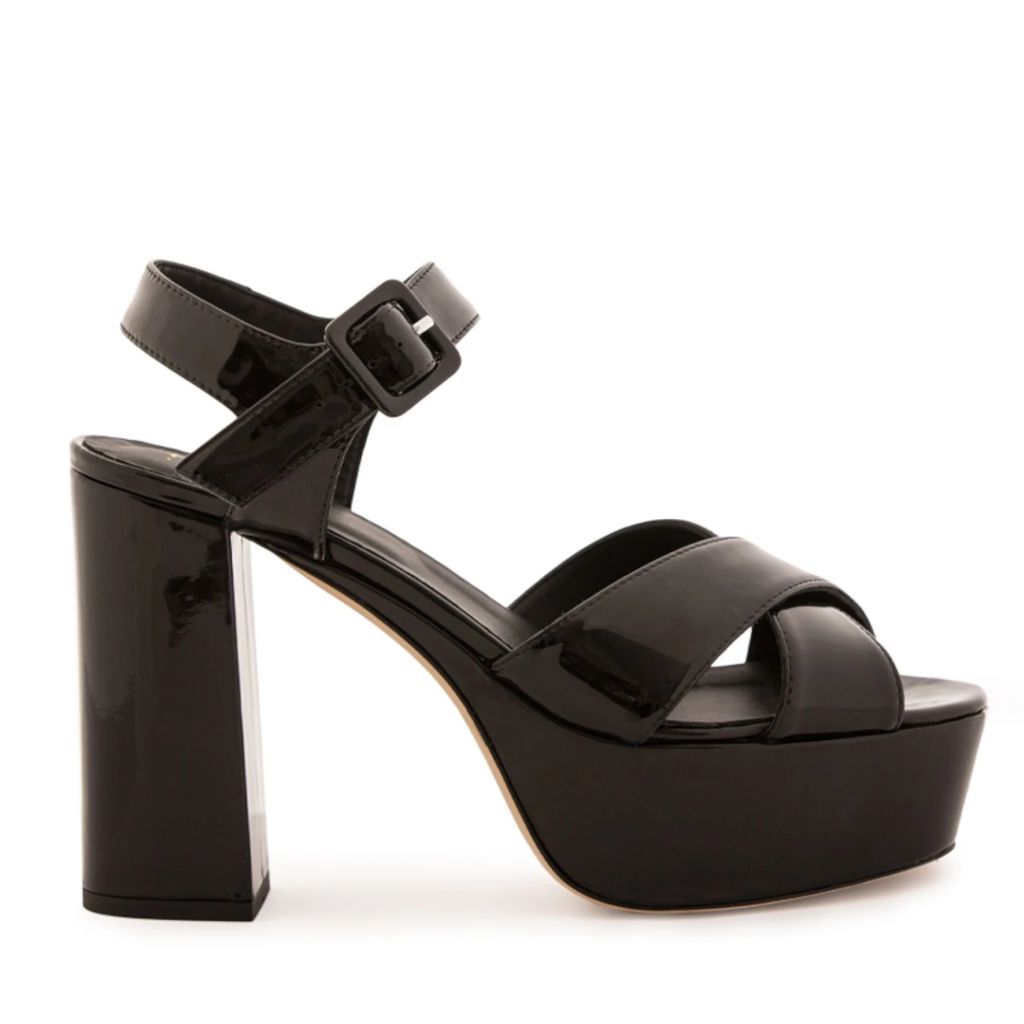 THE BOOT INSTITUTE - Brigitte Black Patent Leather High Heels Platform Sandals
