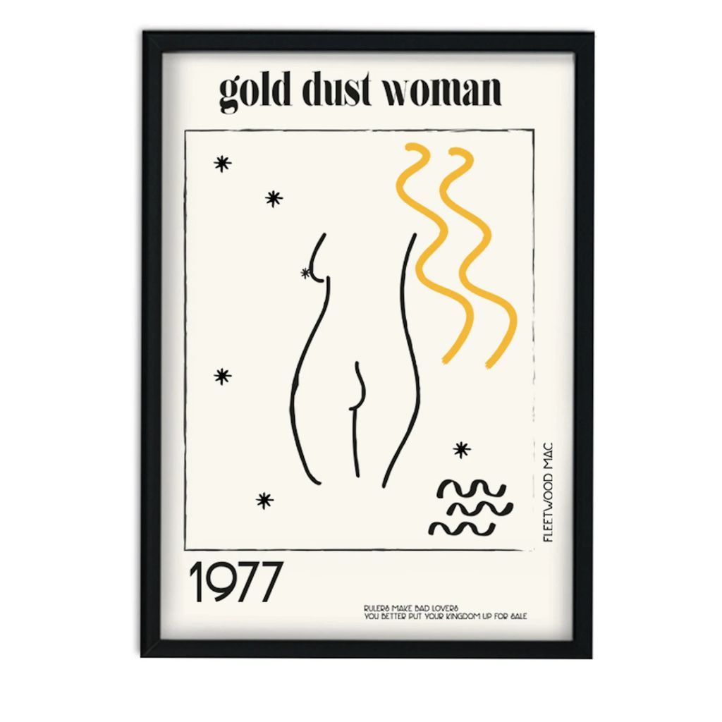 Fanclub - Gold Dust Woman Fleetwood Mac Music Inspired Abstract Retro Giclée Art Print
