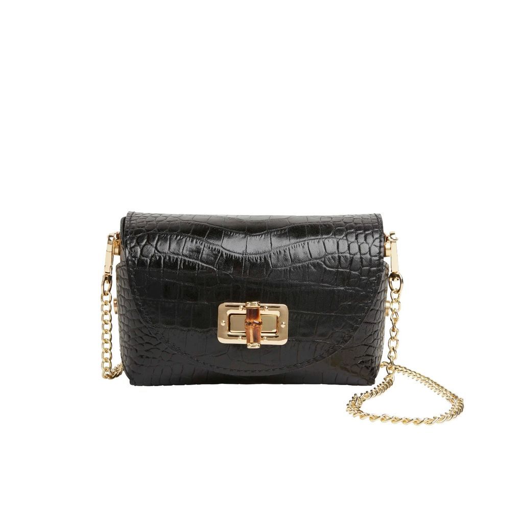 Betsy & Floss - Mini Luna Clutch Bag With Chain Strap In Black