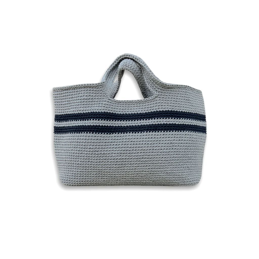 Cooperative Studio - Shopping Crochet Bag M In Grey Navy Blue