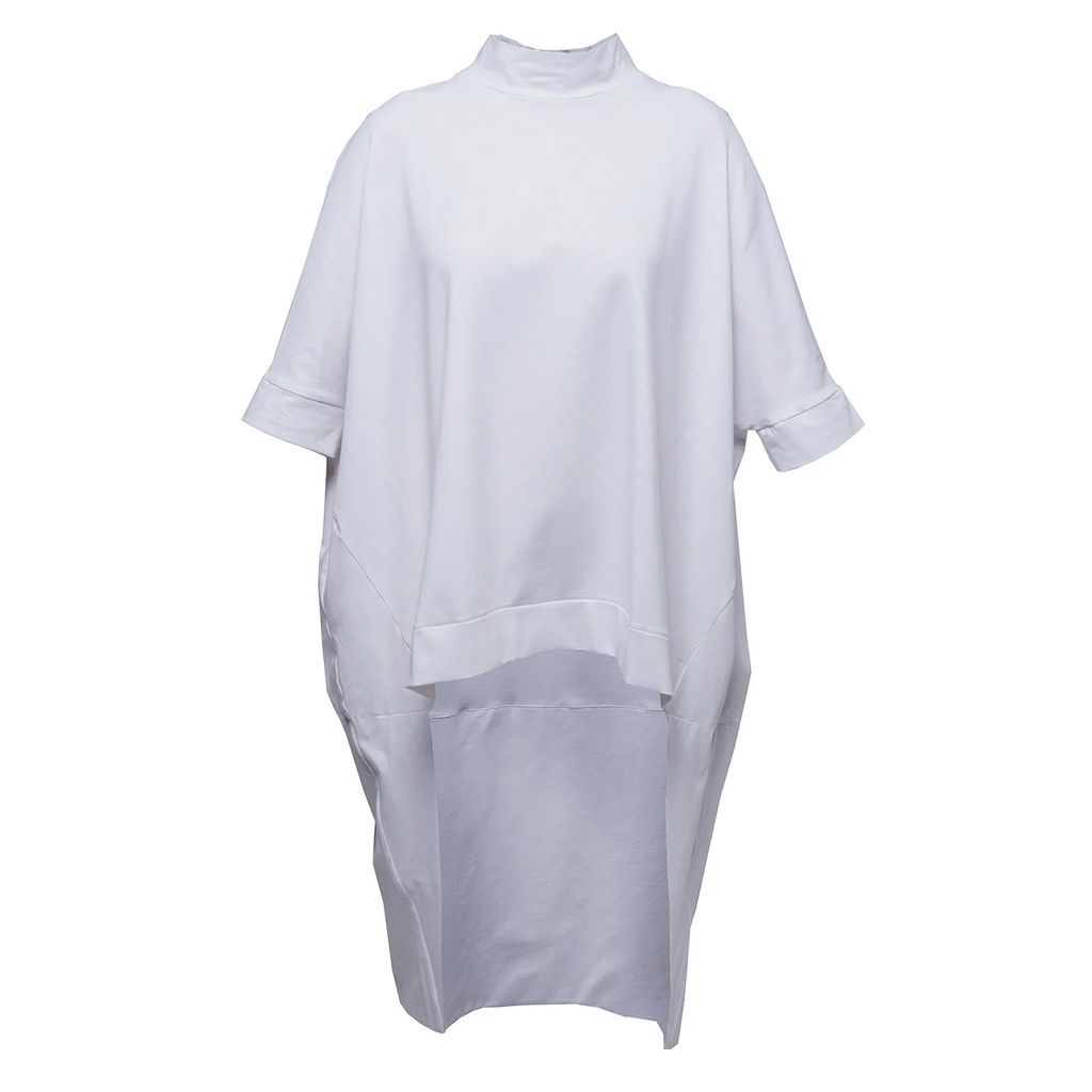 NON+ - NON494 Short Sleeve Loose Top Dress - White