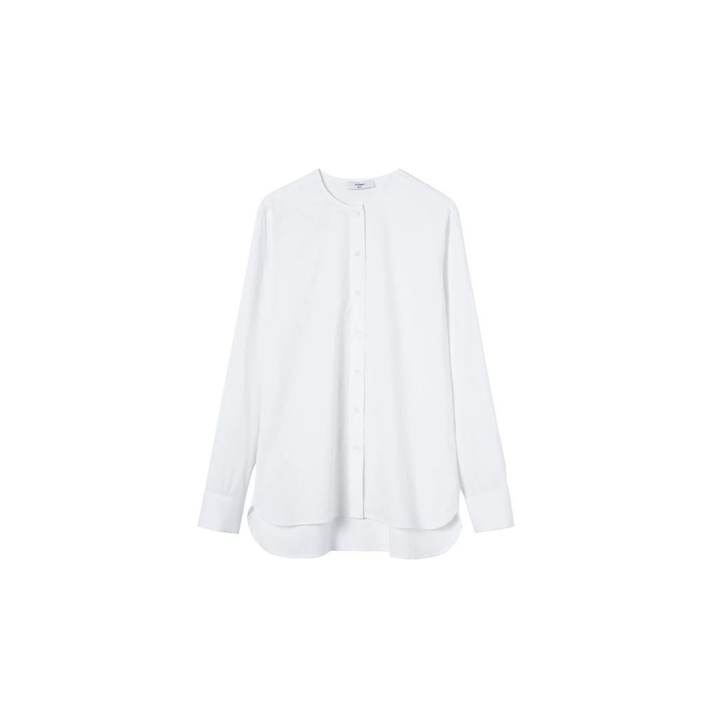 A LINE - White Collarless Shirt