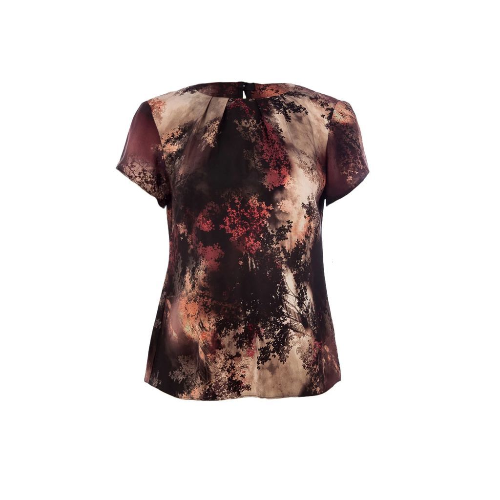 Conquista - Short Sleeve Print Top In Cupro By Conquista