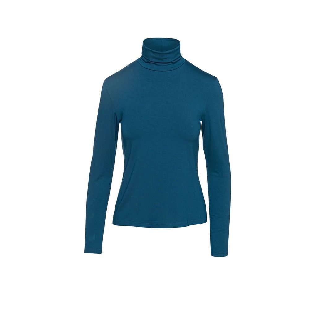 Conquista - Petrol Turtle Neck Top By Conquista In Sustainable Fabric