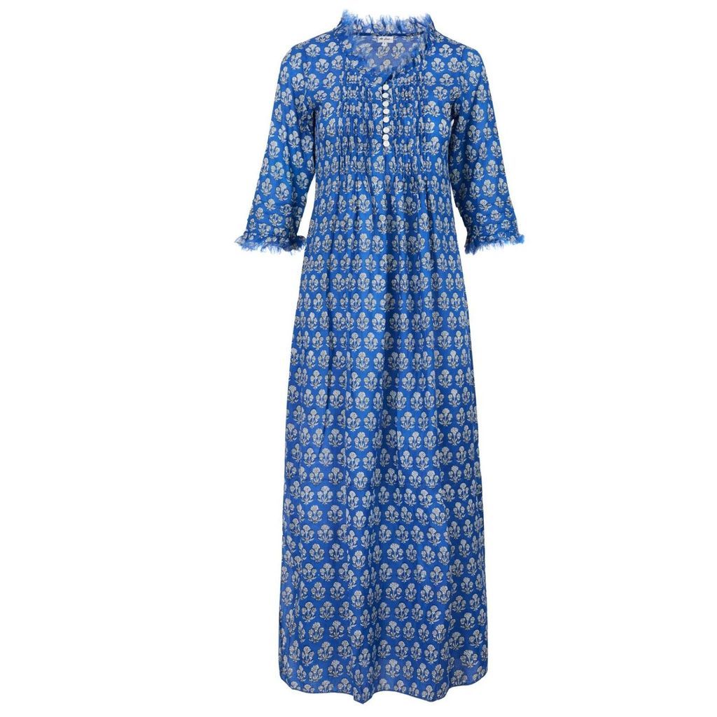 At Last. - Cotton Annabel Maxi Dress In Royal Blue Berry
