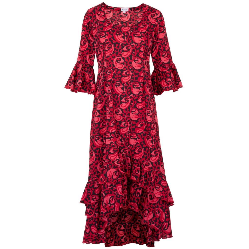 At Last. - Victoria Midi Dress Cranberry Swirl