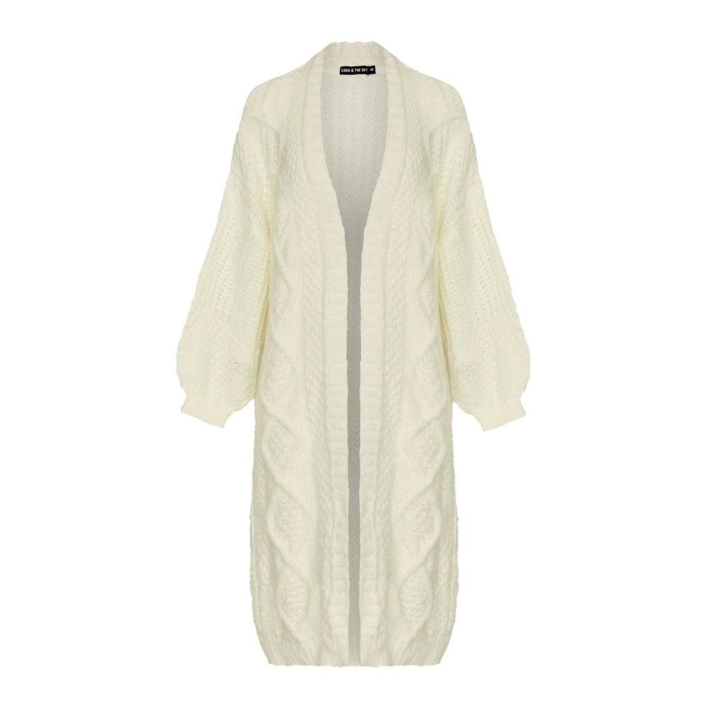 Cara & The Sky - Stevie Maxi Cable Cardigan Winter White
