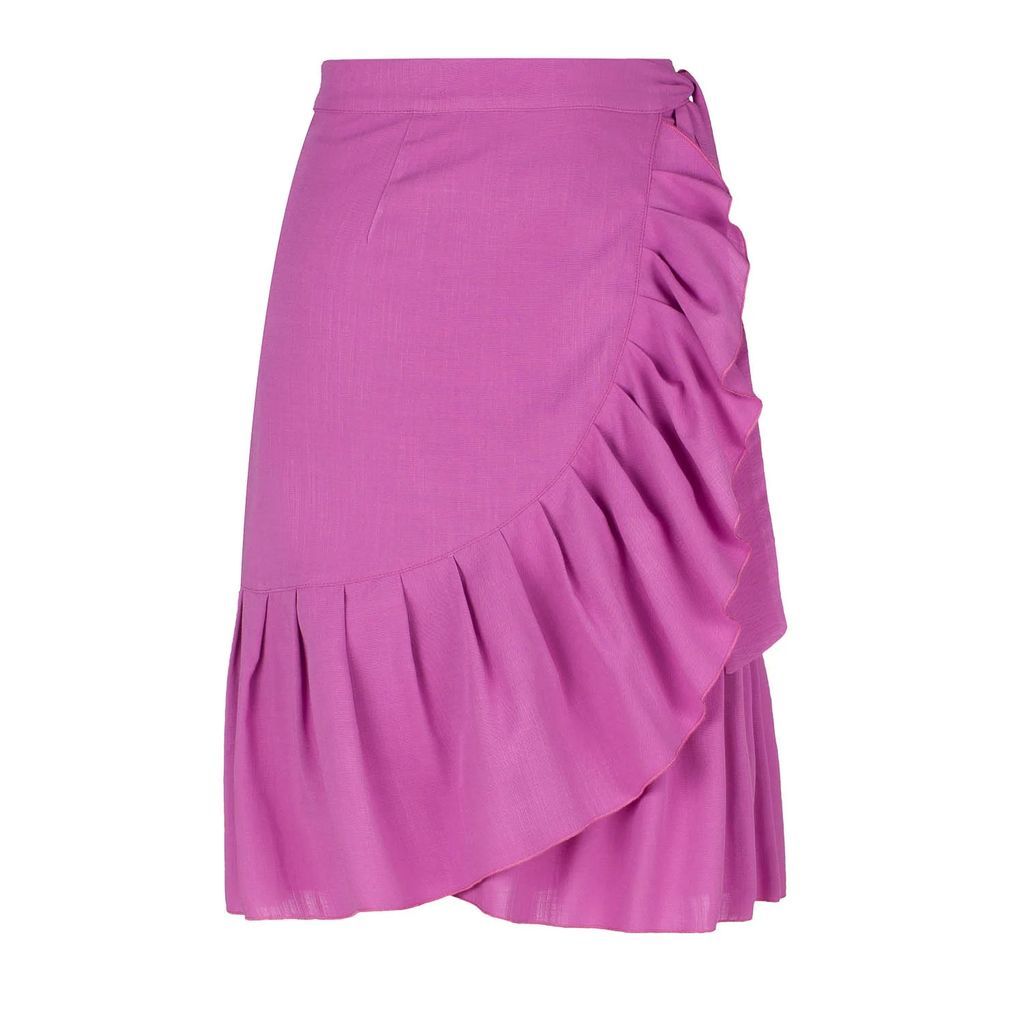 Conquista - Pink Wrap Ruffle Skirt
