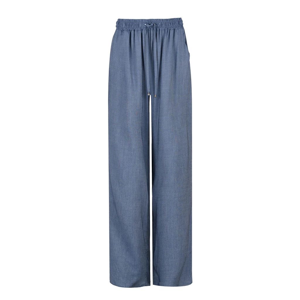 Conquista - Blue Denim Style Wide Leg Pants