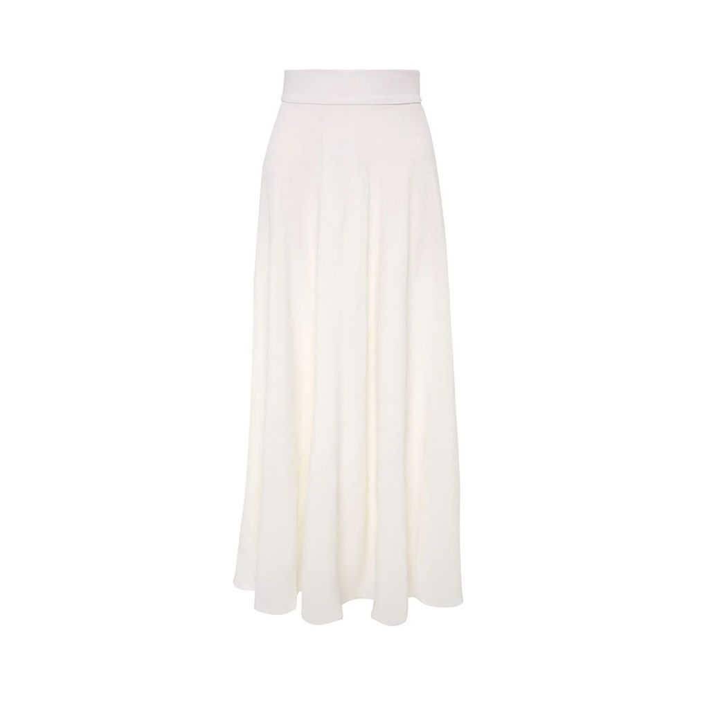 Azzalia - Flowy Crepe Maxi Skirt In White