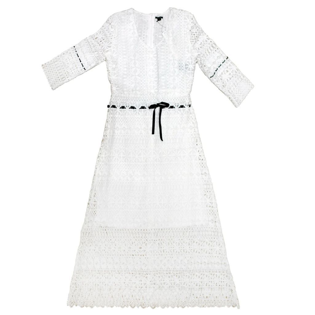 Jessie Zhao New York - White Lace Long Sleeve Dress