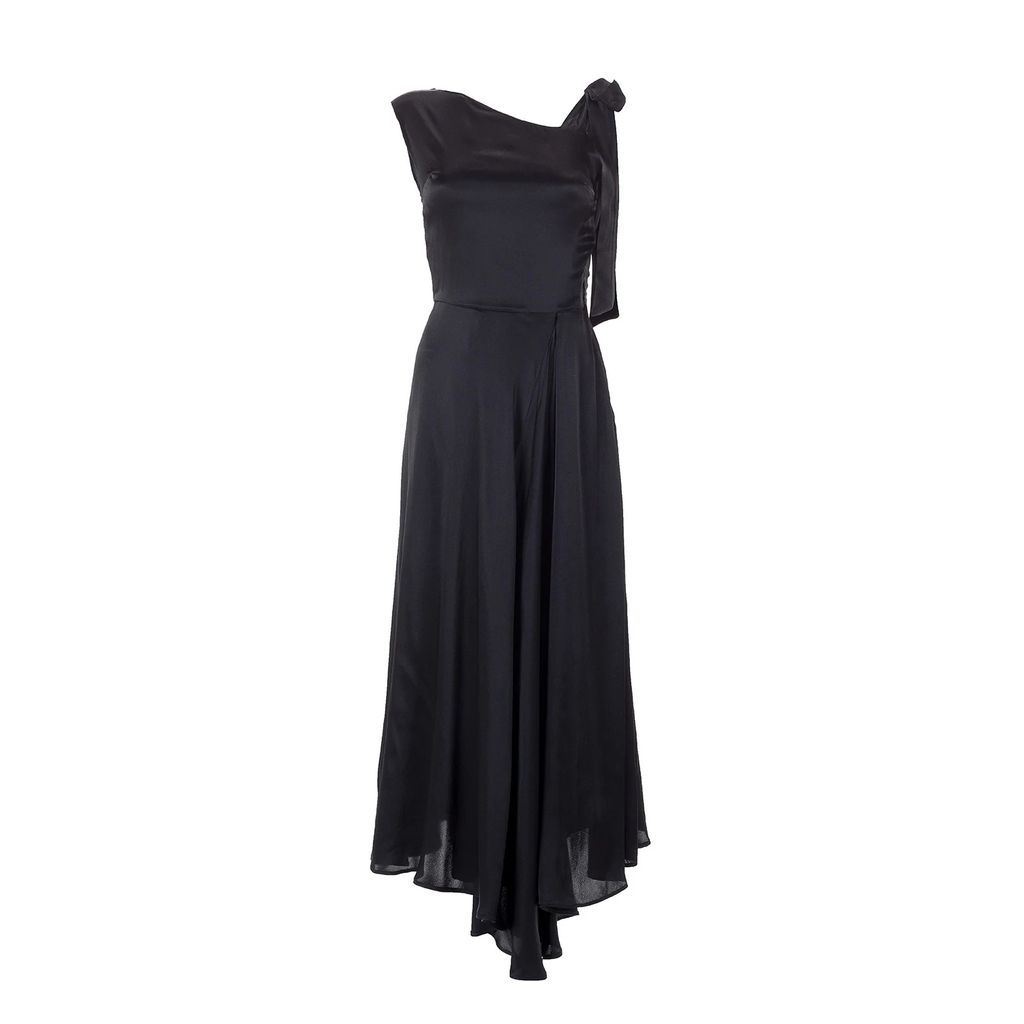 Emelita - Silk Black Open Dress