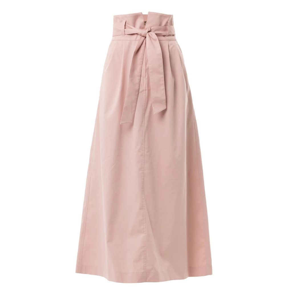 Julia Allert - Light Pink High Waist A Line Long Skirt With Belt