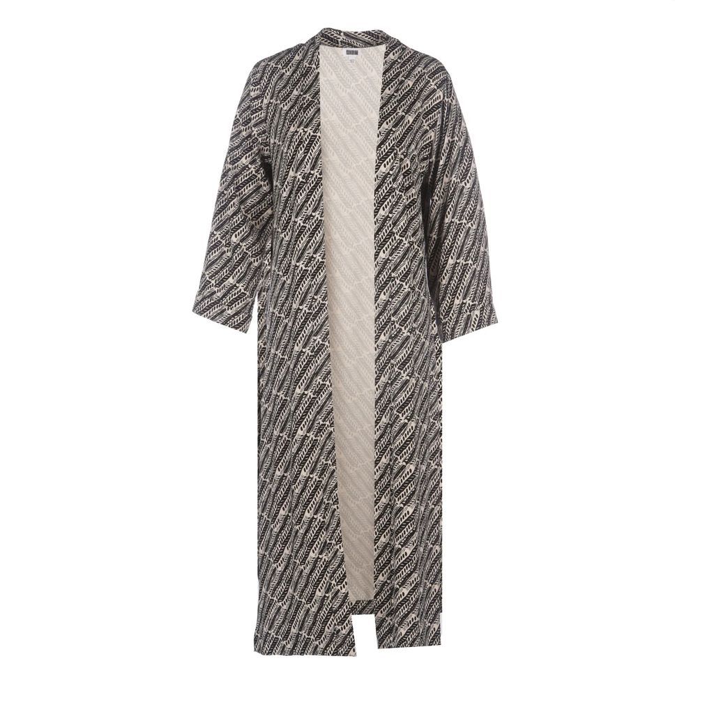IN OUR NAME - Batian Lenzing™ Ecovero™ Cream & Black Print Long Kimono