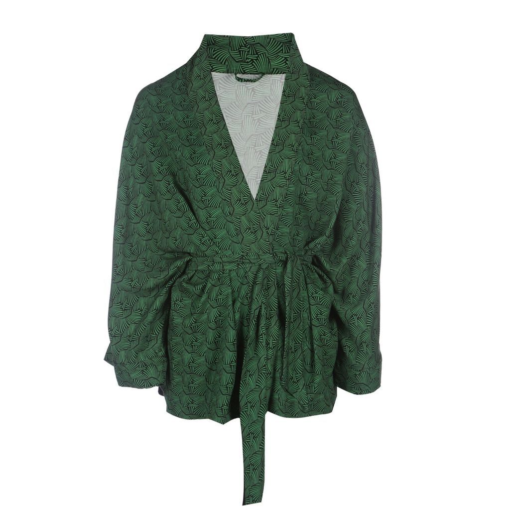 IN OUR NAME - Kibo Lenzing™ Ecovero™ Belted Kimono In Green Print