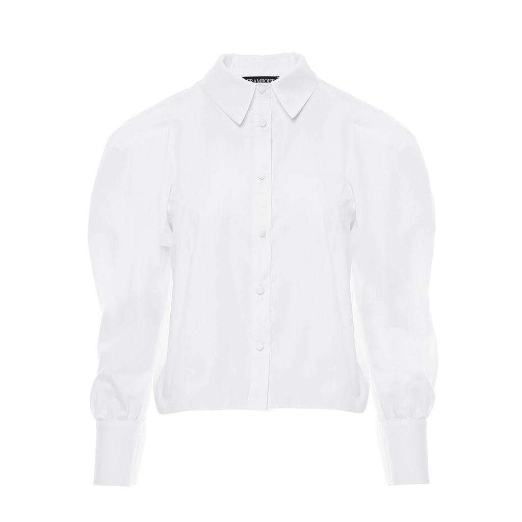 Framboise - Darcie White Cotton Puff Sleeves Shirt