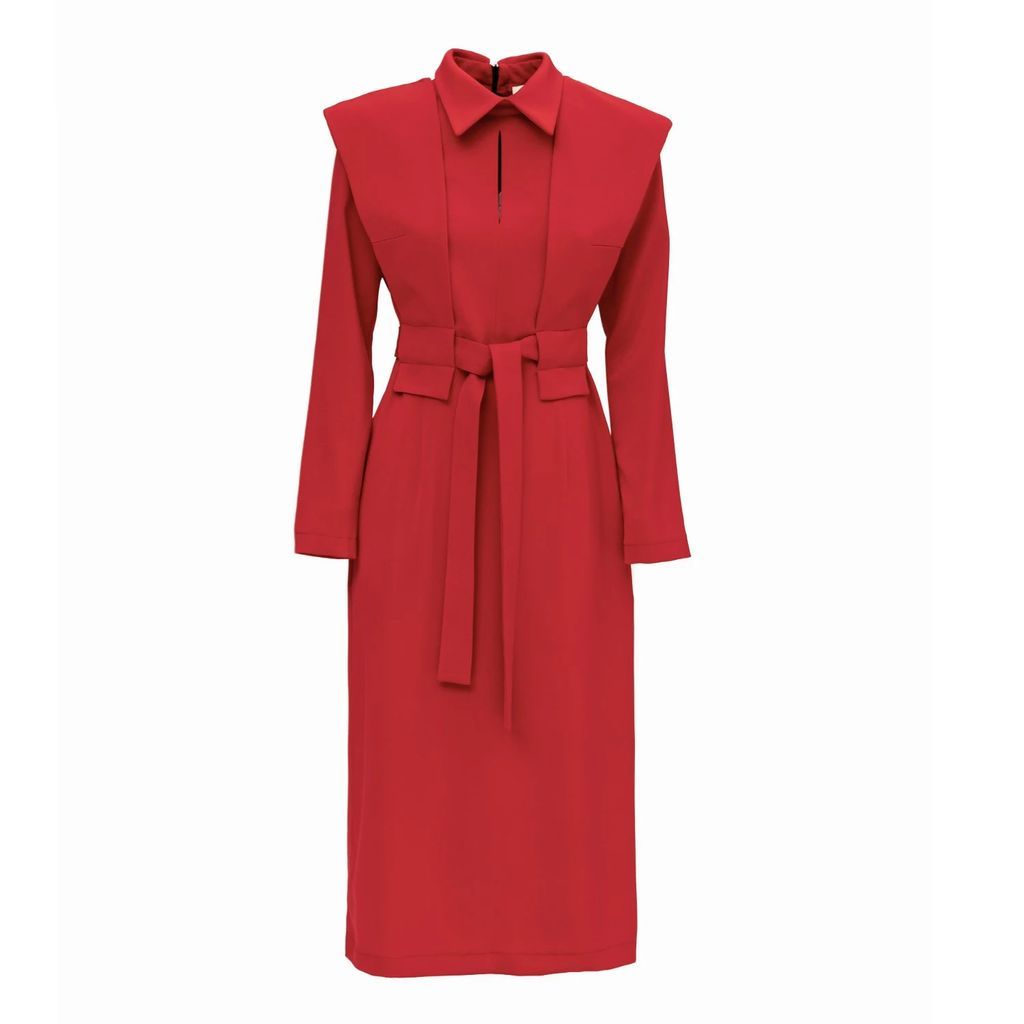 Julia Allert - Pale Red Fashion Fitted Midi Dress