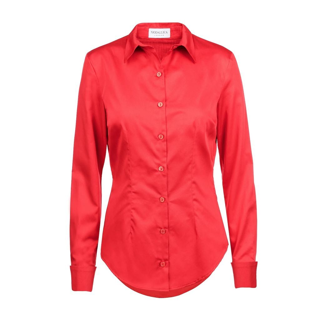 Modallica - Viva Red 100% Organic Gots Certified Pima Cotton Fitted Shirt