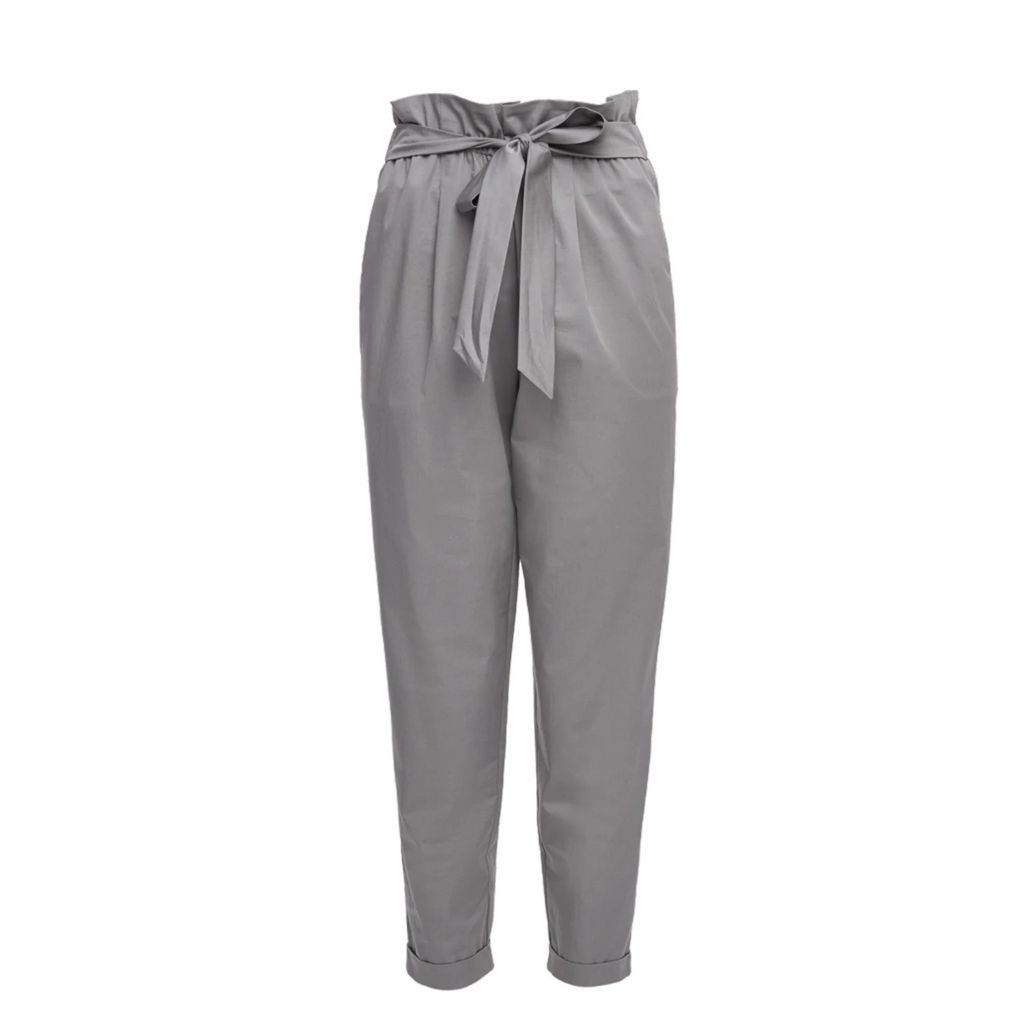 Mier - Belt Detailed Grey London Trousers