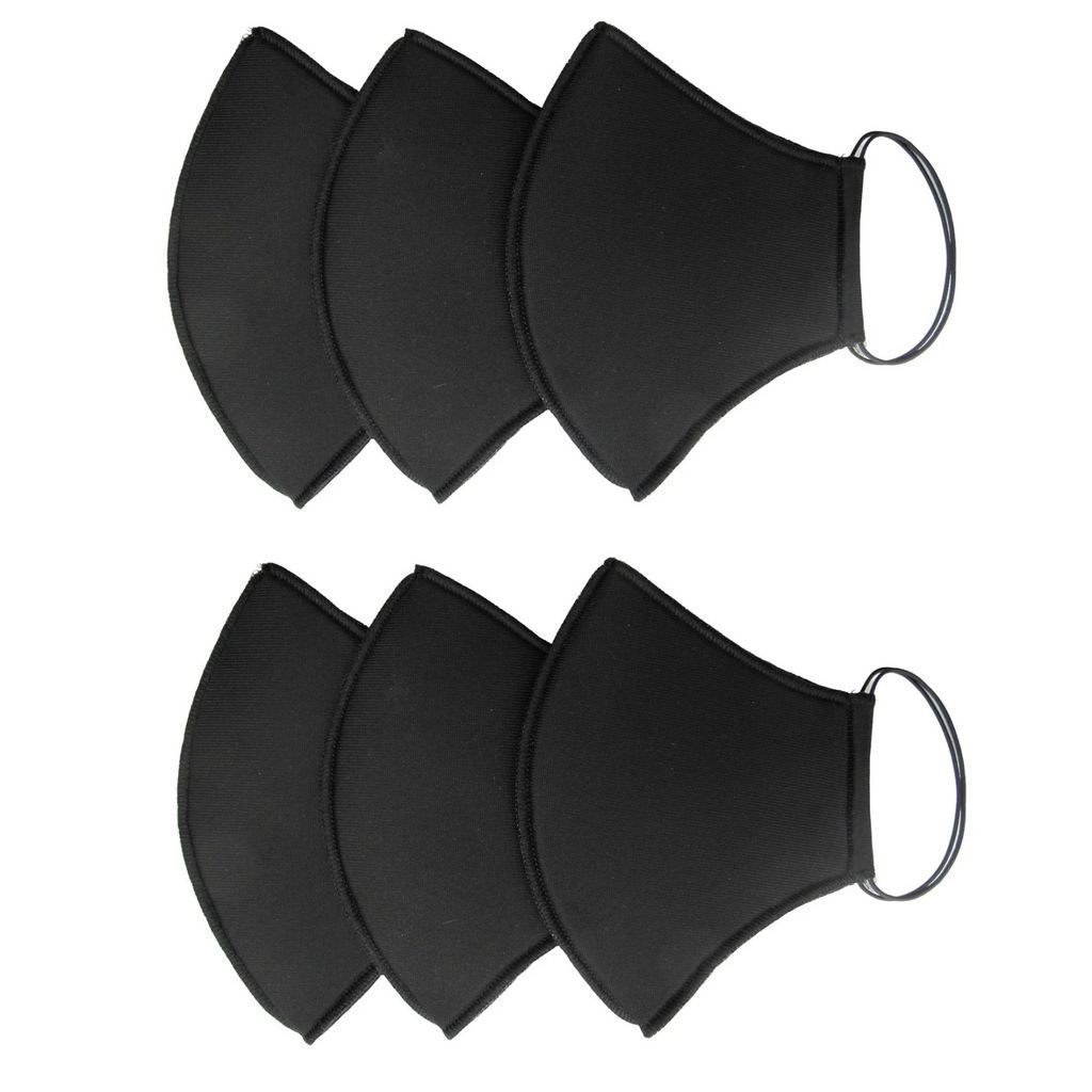 Rumour London - Pack Of 6 Black Neoprene Protective Reusable Cloth Mask