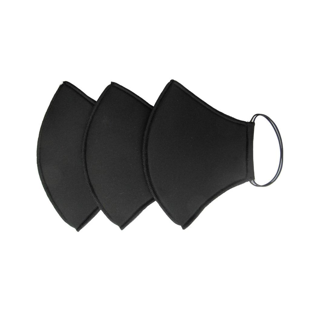 Rumour London - Set Of 3 Black Neoprene Protective Reusable Cloth Mask